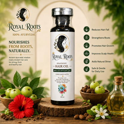 Royal Roots Keshavridhy Hair Oil – 100% Ayurvedic Hair Growth & Hair Fall Control Oil (100 ml)