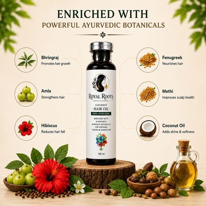 Royal Roots Keshavridhy Hair Oil – 100% Ayurvedic Hair Growth & Hair Fall Control Oil (100 ml)